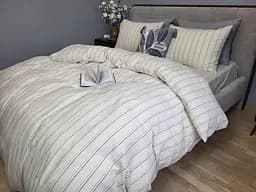 Комплект постельного белья Washed Cotton из вареного хлопка полоска Lines - двухспальный