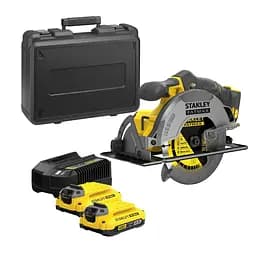Циркулярная ручная пила Stanley Fatmax V20 с 2 аккумуляторами и кейсом (SFMCS500M2K-QW)