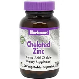 Витамины и минералы Bluebonnet Nutrition Chelated Zinc, 90 вегакапсул