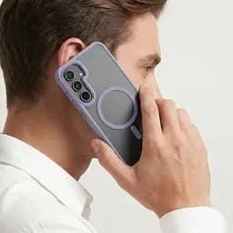 Чехол Samsung Galaxy S24 Plus 5G (SM-S926), Unit MagSafe, фиолетовый, прозрачный, магсейф, противоударный, магнитный, панель-накладка с поддержкой MagSafe, с поддержкой беспроводной зарядки, TPU+PC, защита всего корпуса, ударопрочный - мініатюра 5