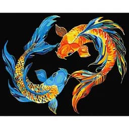 Картина по номерам на подрамнике Brushme Дуэт очаровательных рыбок