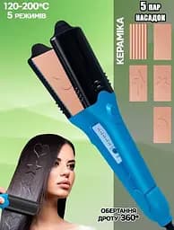 Плойка-випрямляч для волосся зі змінними насадками HAIR STYLE XL-619 Праска з керамічним покриттям - мініатюра 6