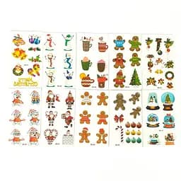 Набір дитячих тимчасових тату Різдво та Новий рік №5 Fresh Tattoo tattoo-mini-set-cmas-10-5