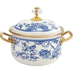 Каструля емальована Elmani Butterfly з кришкою 14 см 1.5 л (763-026)