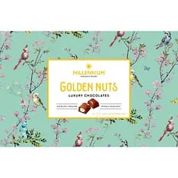 Цукерки Millennium Golden Nut з начинкою та цілими горіхами 145 г