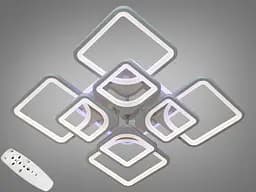 LED люстра в кухню с димером и цветной подсветкой, 190 Вт, серая