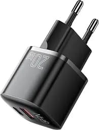 Зарядний пристрій Essager Camber 20W GaN Travel Phone Charger USB A + Type C EU Black (ECTAC-HMB01-P) - мініатюра 2