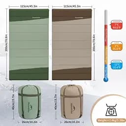 Спальний мішок двомісний Naturehike CNK2300019, коричневий - мініатюра 3