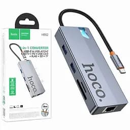 Переходник Hoco Hub HB52 поддержка быстрой зарядки до 100W через Type-C PD