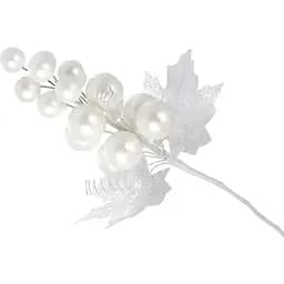 Декоративная ветка Виноград белый перламутровый оттенок 19 см