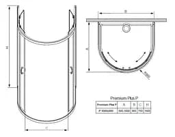 Душова кабіна Radaway Premium Plus P 100x90x190 скло прозоре 33300-01-01N - мініатюра 4