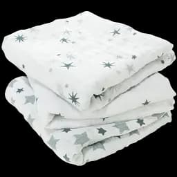 Рушник Aden + Anais Twinkle, муслин, 70х70 см, білий , 3 шт. (AA-7203G)