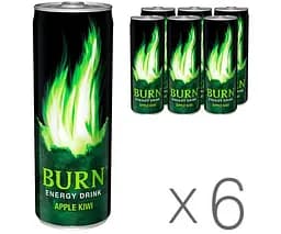 Burn Apple Kiwi, Упаковка 6 шт. по 0,5 л, Напій енергетичний Берн Яблуко-Ківі - мініатюра 2