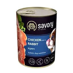 Влажный корм Savory Puppy Chicken&Rabbit для щенков курица с кроликом 400 г