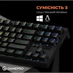 Клавіатура GamePro Red з Hot-Swap RGB Black дротова механічна (MK180B) - мініатюра 6