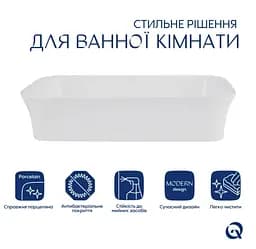 Раковина накладна Qtap Virgo N 560x380x130 White з донним клапаном QT18116308W48462 - мініатюра 3