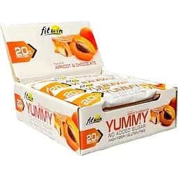 Батончик FitWin YUMMY Bar 36% no added sugar, 12*55 грам - Шоколад-абрикос