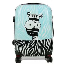 Валіза маленька Worldline Airtex 809 Zebra полікарбонат 55×39×20 см 35 л Блакитна - мініатюра 6