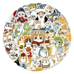 Стікерпак Набір наклейок Милий кіт 50 штук