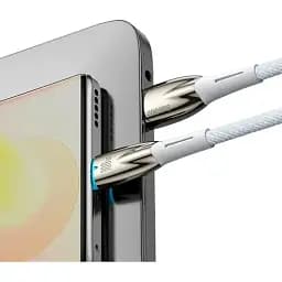Кабель Baseus Glimmer Series Fast Charging Cable USB to Type-C 100W 1m CADH000402 White - мініатюра 5