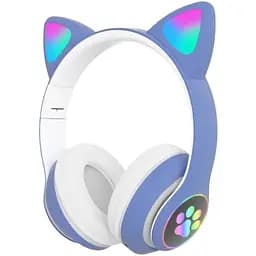 Бездротові навушники Cat ear VZV-23M/7805 Bluetooth з вушками LED Сині