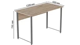 Комп'ютерний стіл Ferrum-decor Курт 75x120x60 сірий ДСП Дуб Сан-Марино 32мм (FRD-101845) - мініатюра 3