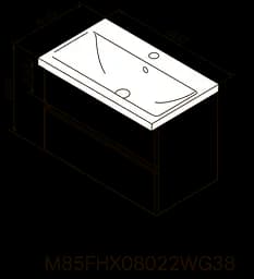 Тумба з умивальником Am.Pm X-Joy підвісна 80 см 2 ящики білий M85-FHX0802-WC0802WG38, Білий - мініатюра 9