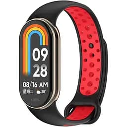 Ремінець DK CDK для Xiaomi Mi Smart Band 9 Silicone Sport Band Nike (015815) (black / red) - мініатюра 2