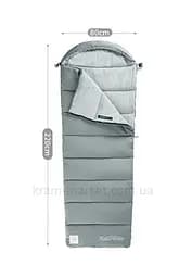 Спальник Naturehike M300 (CNK2350WS023) +6 °C - з капюшоном - правий - сірий - мініатюра 2