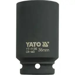Головка торцева ударна 6-гранна Yato подовжена квадрат 3/4" М= 36 мм L= 90 мм (YT-1136)