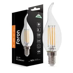 Світлодіодна лампа Feron Filament LB-159 6 Вт E14 4000K свічка на вітрі