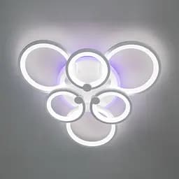 Стельова LED-люстра Diasha D8022/3+3WH з кільцевими елементами, 3 кольори світла
