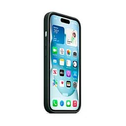 Чехол для Apple iPhone 15, FineWoven Case with MagSafe, зеленый, защитная накладка из материала FineWoven, противоударный, для iPhone, защита всего корпуса, поддержка беспроводной зарядки и MagSafe, (ARM71975) - мініатюра 3