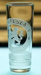 Скляна чарка 60мл ФК Челси Chelsea з гравіюванням подарунок для фаната футбольна стопка - мініатюра 3