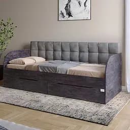 Дитяче односпальне ліжко Lion Л-7 з шухлядами та ламелями 90x200 см Лілі-95 Бетон темний (Lion-041088)