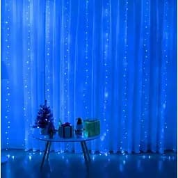 Новогодняя светодиодная гирлянда-штора Роса 3x3 м с 300 лампочками Синий