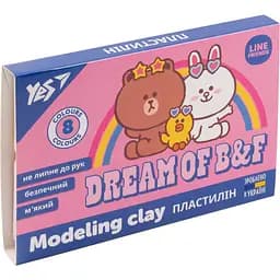 Пластилин Yes Line Friends, 8 цветов, 160 г (540631)