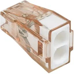 Клема Brille Wago для розподільних коробок на 2 багатожильні дроти 1.5-4 мм² 32А прозора біла 773-602