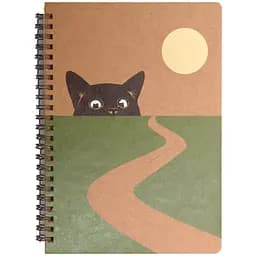 Блокнот Kiri sketch Кіт та дорога еко крафт-картон  11120-T-KR формат А5 на пружині   