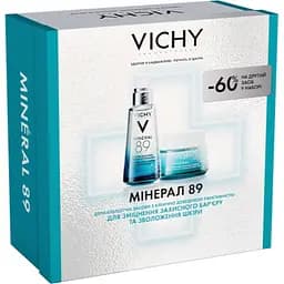 Новорічний набір Vichy Mineral 89 Різдво Гель-бустер 50 мл + Крем для обличчя 50 мл