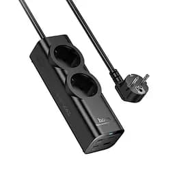Сетевой удлинитель Hoco NS10 Wisdom 2-Position (PD67W/3C1A) Desktop Socket Black