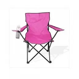 Стілець розкладний зі спинкою Camping quad chair HX 001 з підсклянником Рожевий