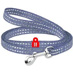 Повідець для котів та дрібних порід собак Waudog Re-cotton, з відновленої бавовни, світловідбивний, XS, 200х1 см, синій