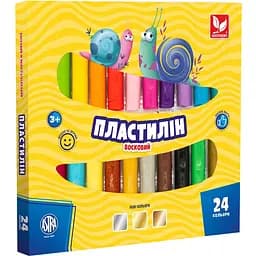Пластилин восковой Школярик Пастельный, круглый, 24 цвета, 360 г (303110001-UA)