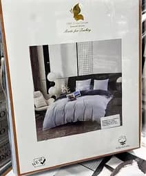Постільна білизна L&M Home Textiles двоспальне ліжко з вареної бавовни не вимагає прасування 100% бавовна 180х220см Блакитний - мініатюра 2