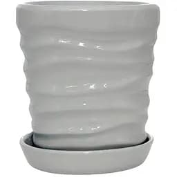 Керамічний горщик Nana Keramiks Дюна 2 л глянець сірий (duna-2-gl-ser)