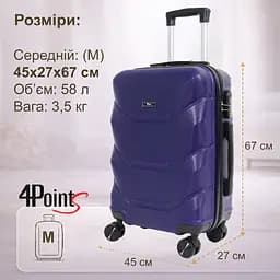 Валіза дорожня 4Points ONE середня (М), на подвійних колесах, пластикова - мініатюра 7
