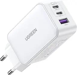 Зарядний пристрій адаптер живлення Ugreen CD244 65 W (3 порти 2C + 1 A) (15334) біле