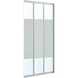 Душевые двери Eger 90x195 см 3-х элементное раздвижное стекло Frizek профиль белый 599-075-90, интимато, белый