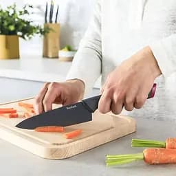 Набір ножів Fresh Kitchen, дерев'яна колода, 5шт, нержавіюча сталь, пластик, дерево, чорний Tefal kuh0014602 - мініатюра 8